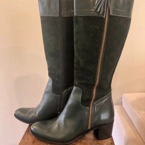 Dark Green Leather/Suede Boots by Daniela